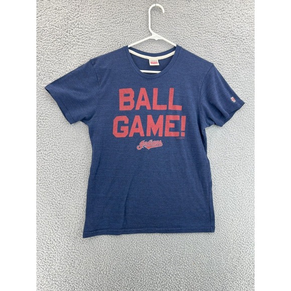 HOMAGE T-Shirt VINTAGE Men's Medium BALL GAME!‎ INDIANS Print Single Stitch USA - Picture 1 of 16